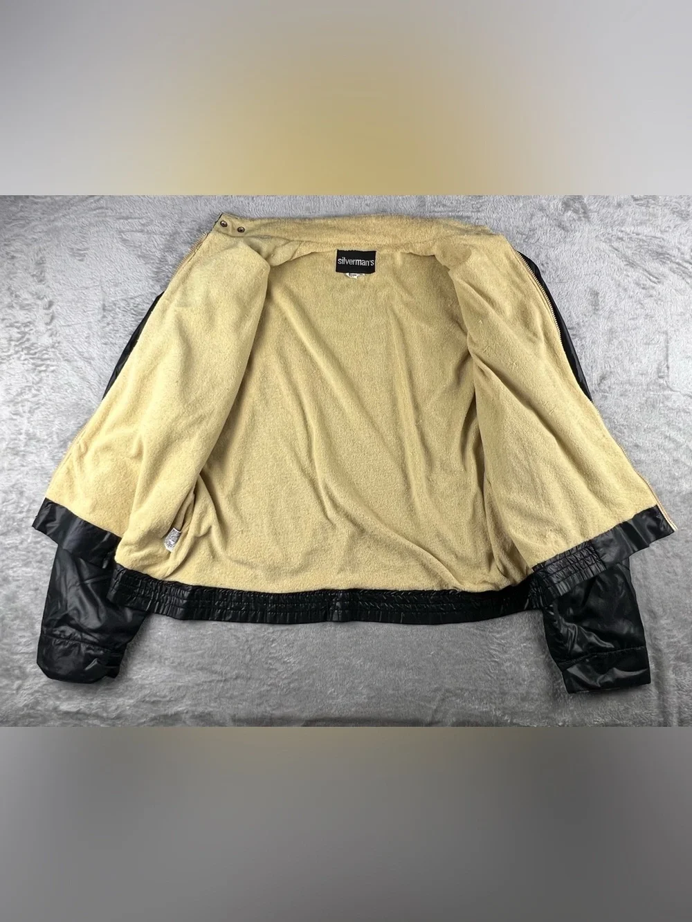 Vintage 70s 80s  Nylon Jacket Silverman’s Lightweight Mens Size XL Terry Black